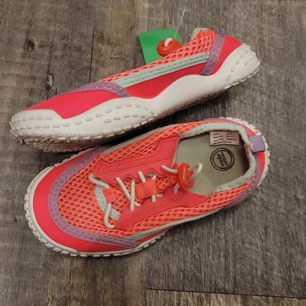Wonder Nation Toddler Girls Size 7/8 Pink Mesh Water Shoes Swimming Pool Beach